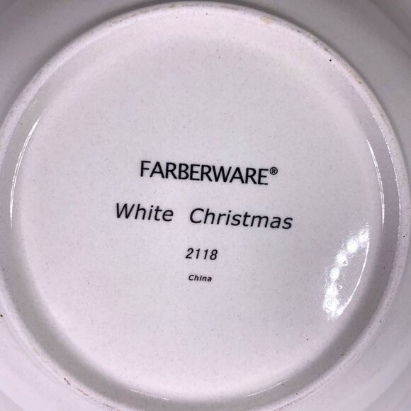 Rare Farberware 2118 White Christmas Vegetable Bowl Original Version - Picture 5 of 7